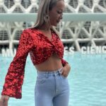 TOP NUDO LENTEJUELA ROJO