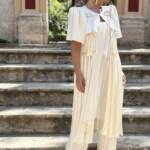 Chaqueta Torera Flecos Beige