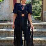 Chaqueta Torera Flecos Negra