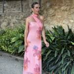 Vestido Gasa Flor Fular Coral