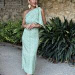 Vestido Lazada Estampado Verde