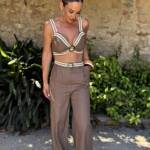 Conjunto Lino Hebilla Marrón