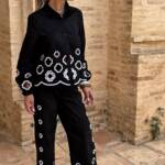 Conjunto Flor Calada Negro