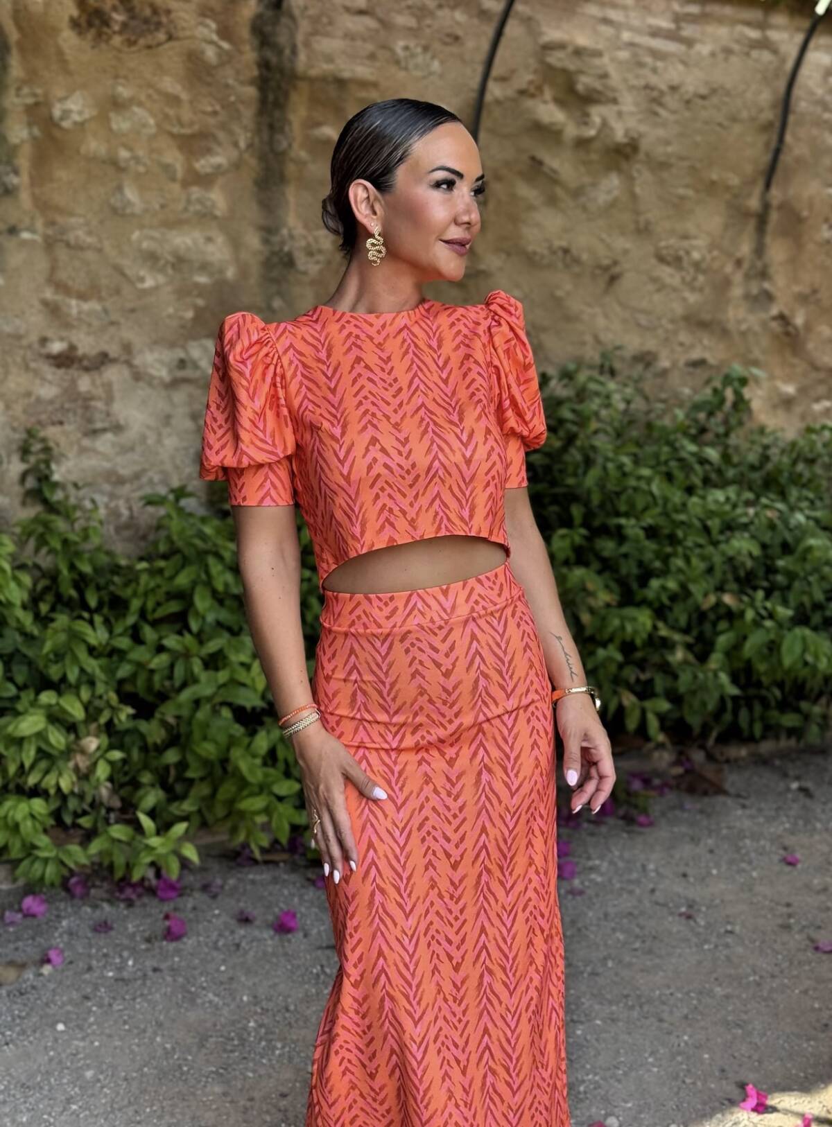 Conjunto Espiga Naranja Coral - Imagen 1