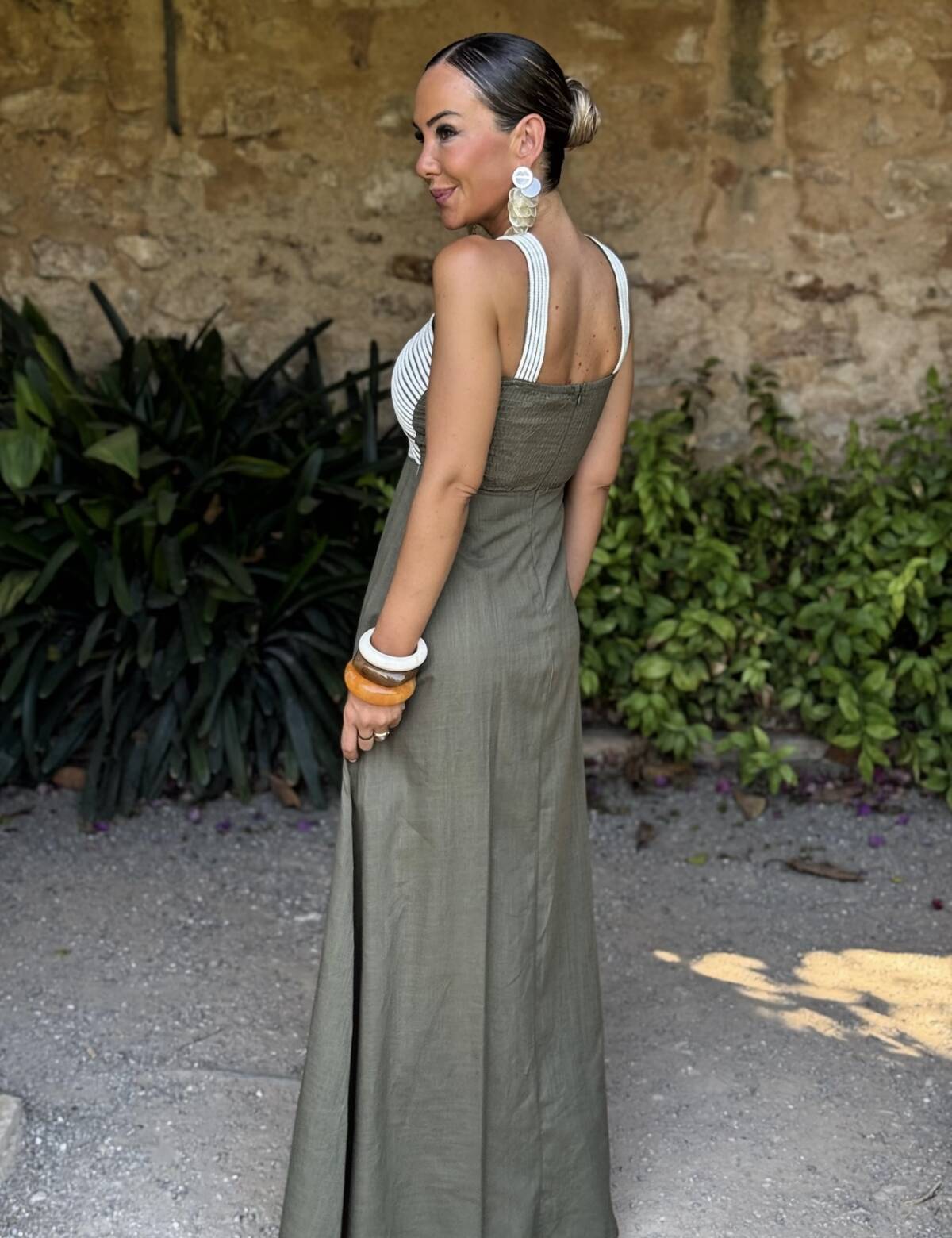 Vestido Cuerdas Halter Verde - Imagen 6