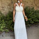 Vestido Cuerdas Halter Blanco
