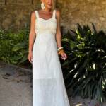 Vestido Cuerdas Tirante Ancho Blanco