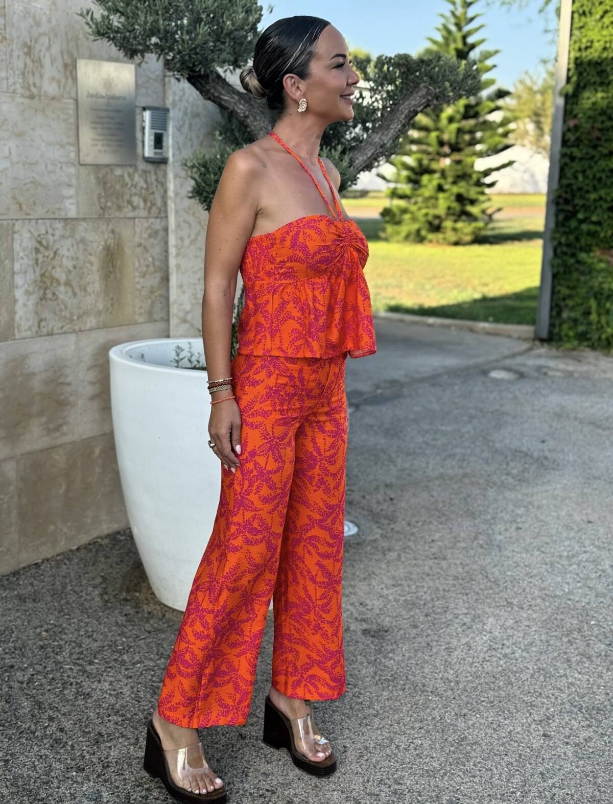 Conjunto Romina Top Halter Naranja - Imagen 2