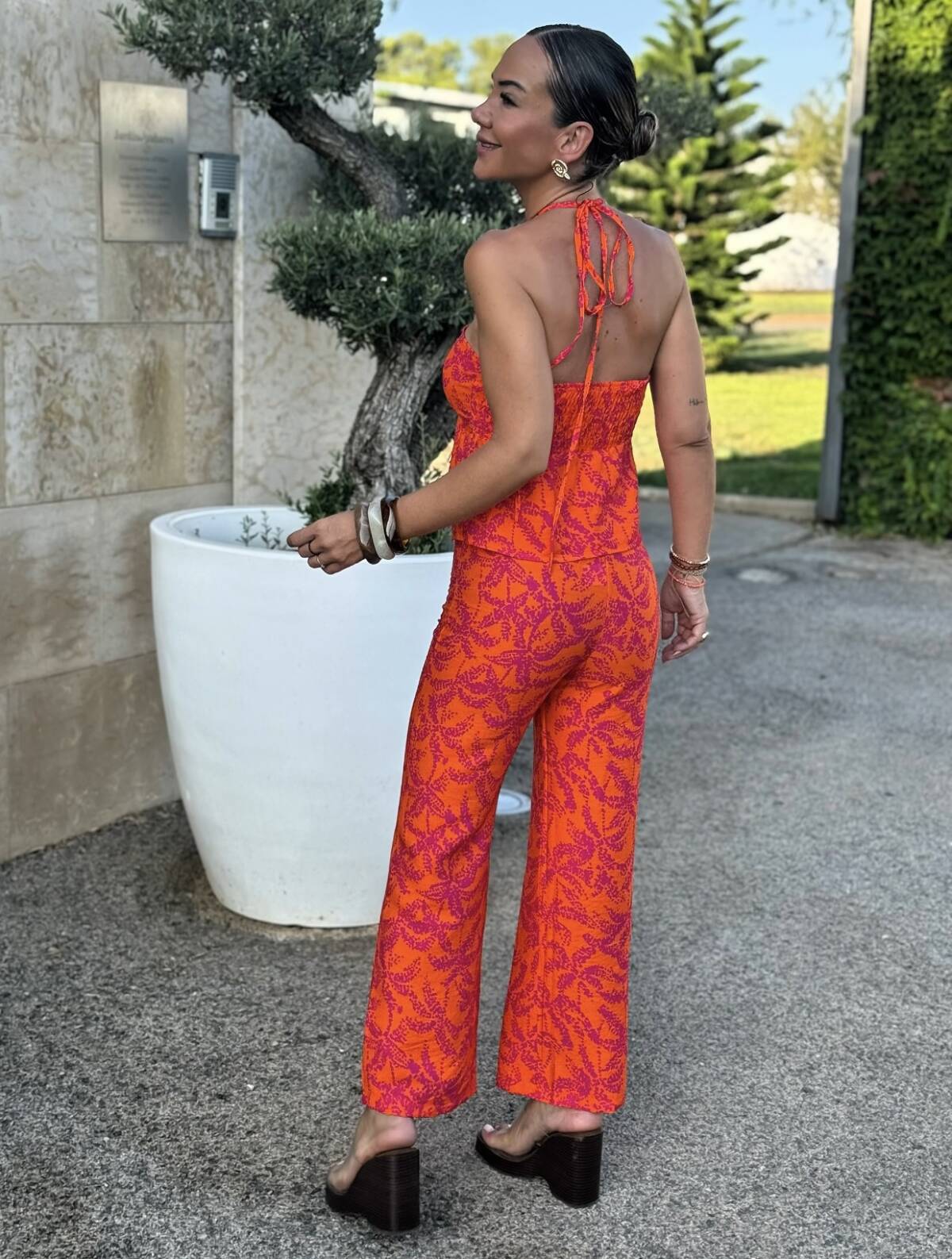 Conjunto Romina Top Halter Naranja - Imagen 3