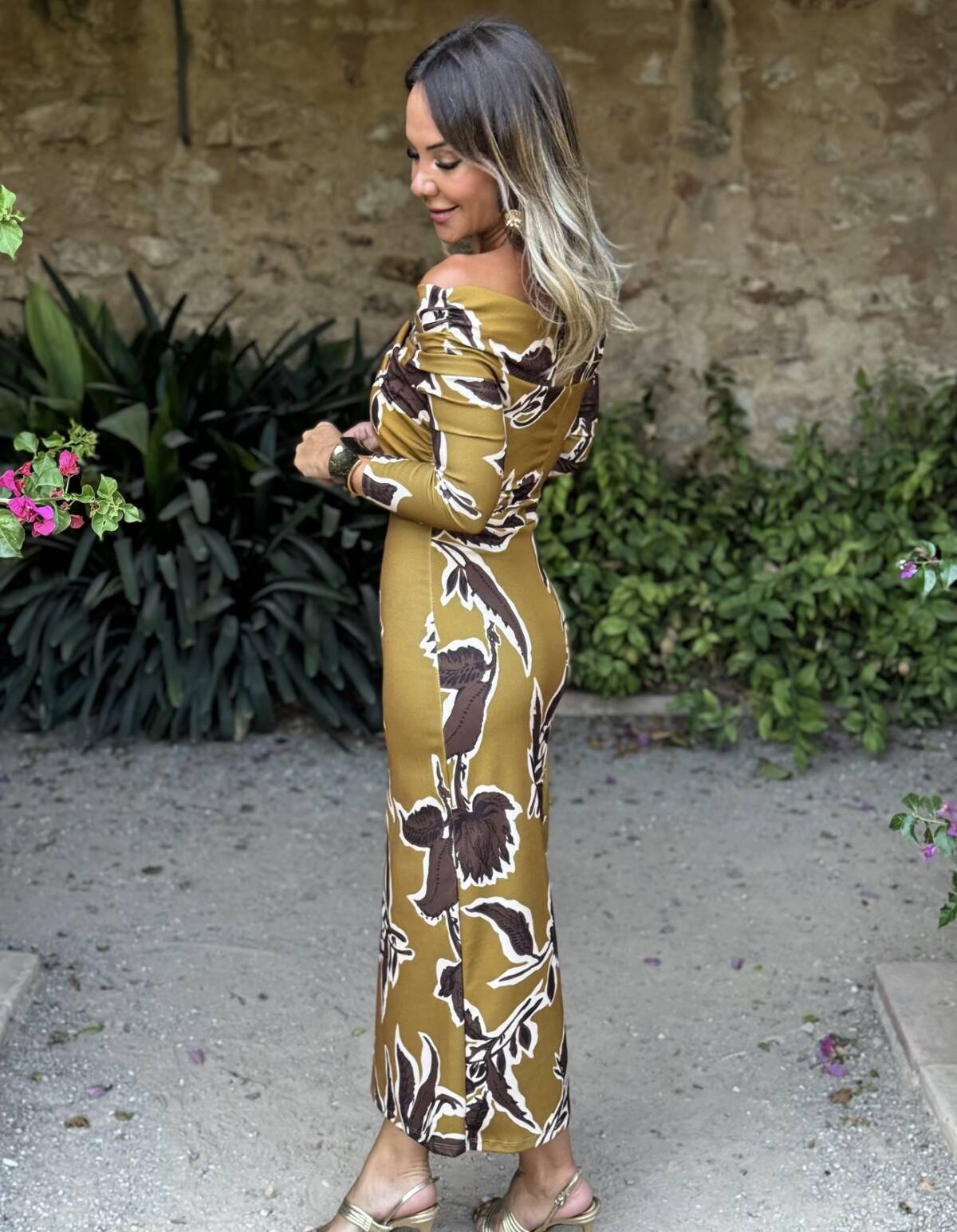 Vestido Bardot Estampado Lima - Imagen 8