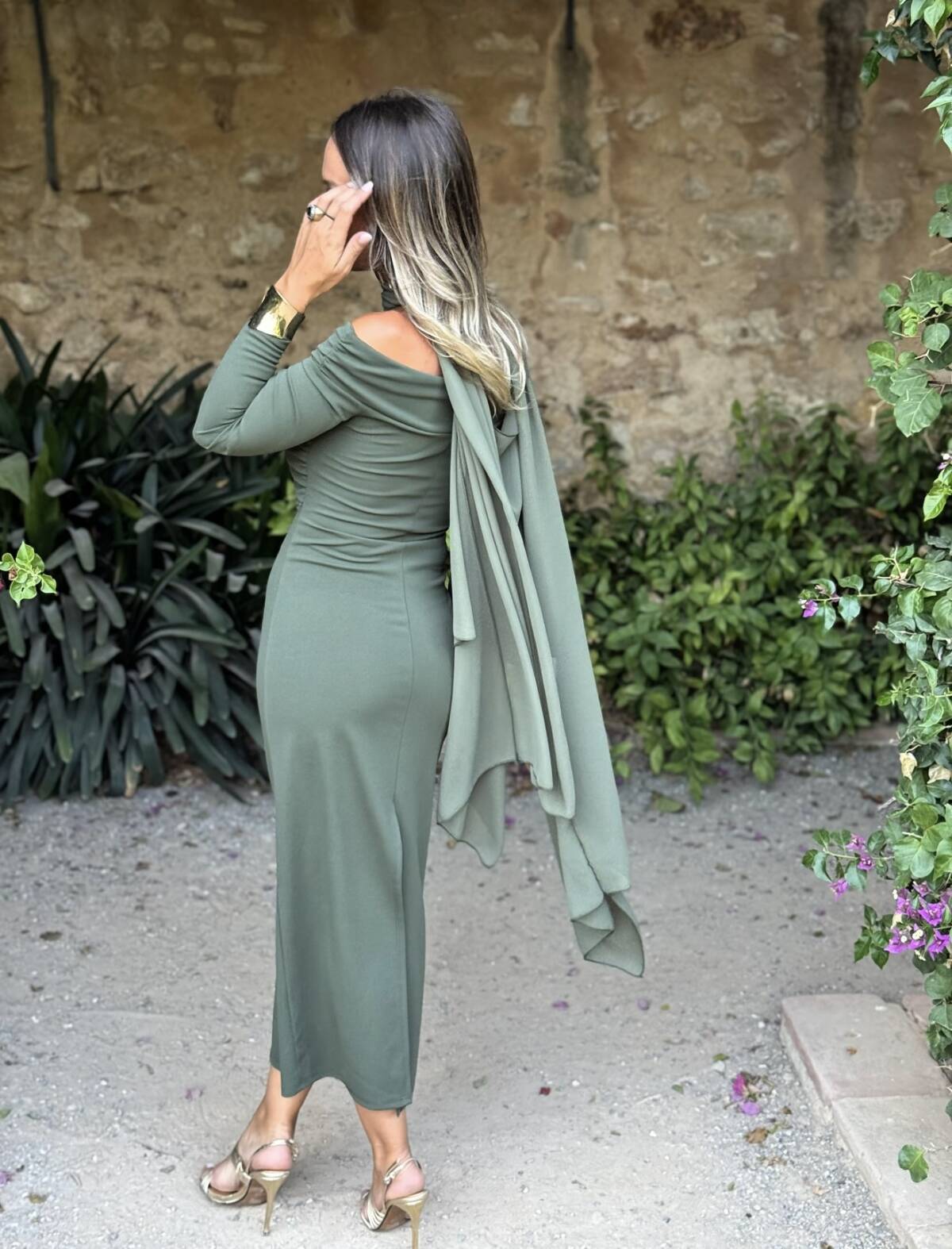 Vestido Bardot Verde - Imagen 10