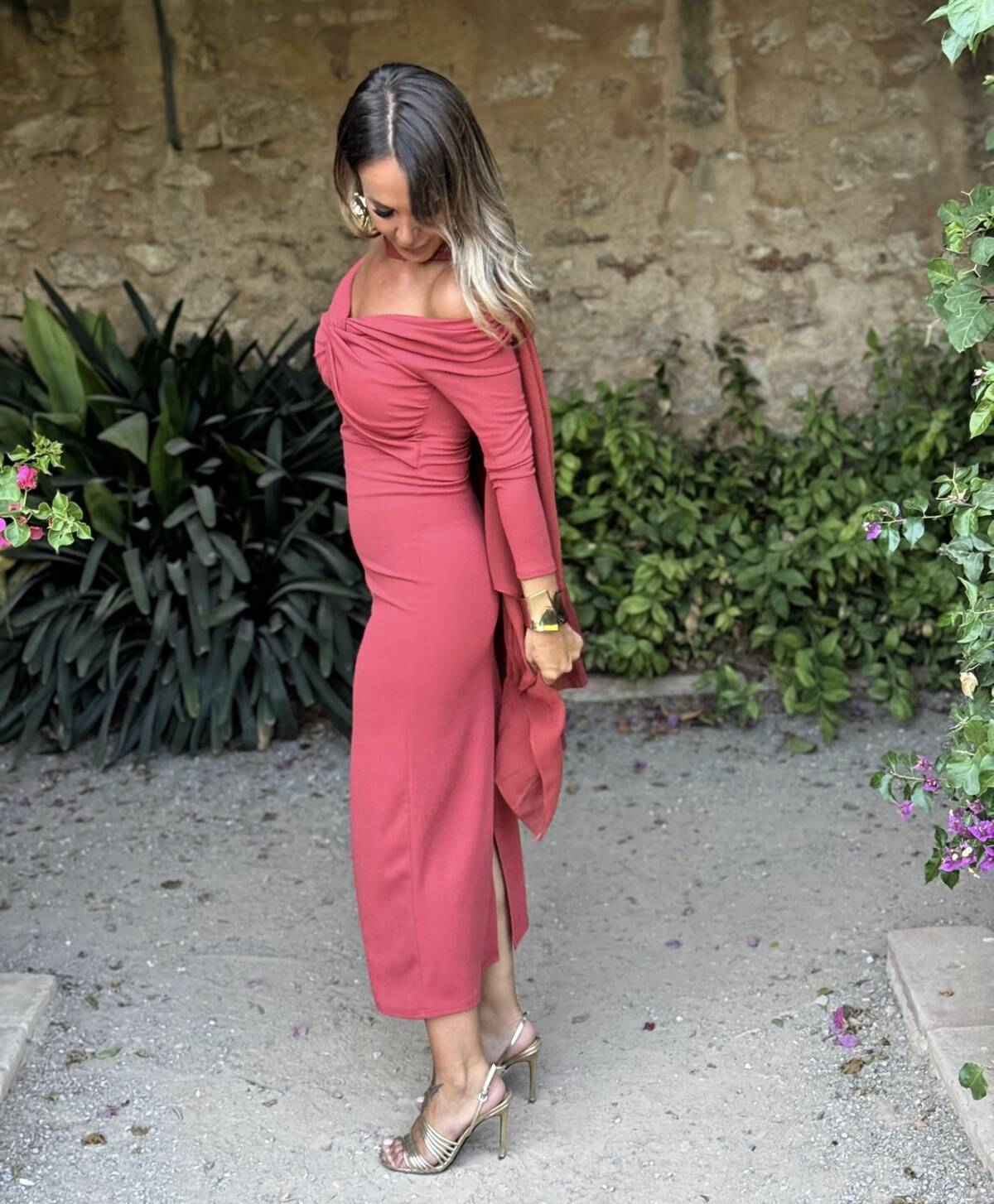 Vestido Bardot Teja - Imagen 3