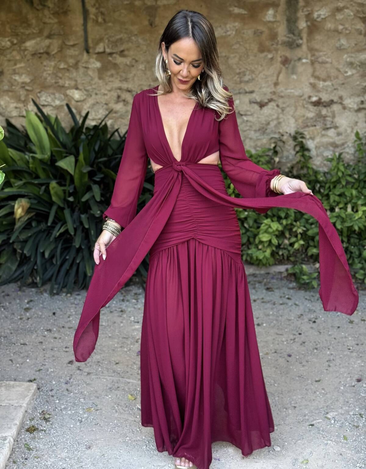 Vestido Maya Vino - Imagen 6