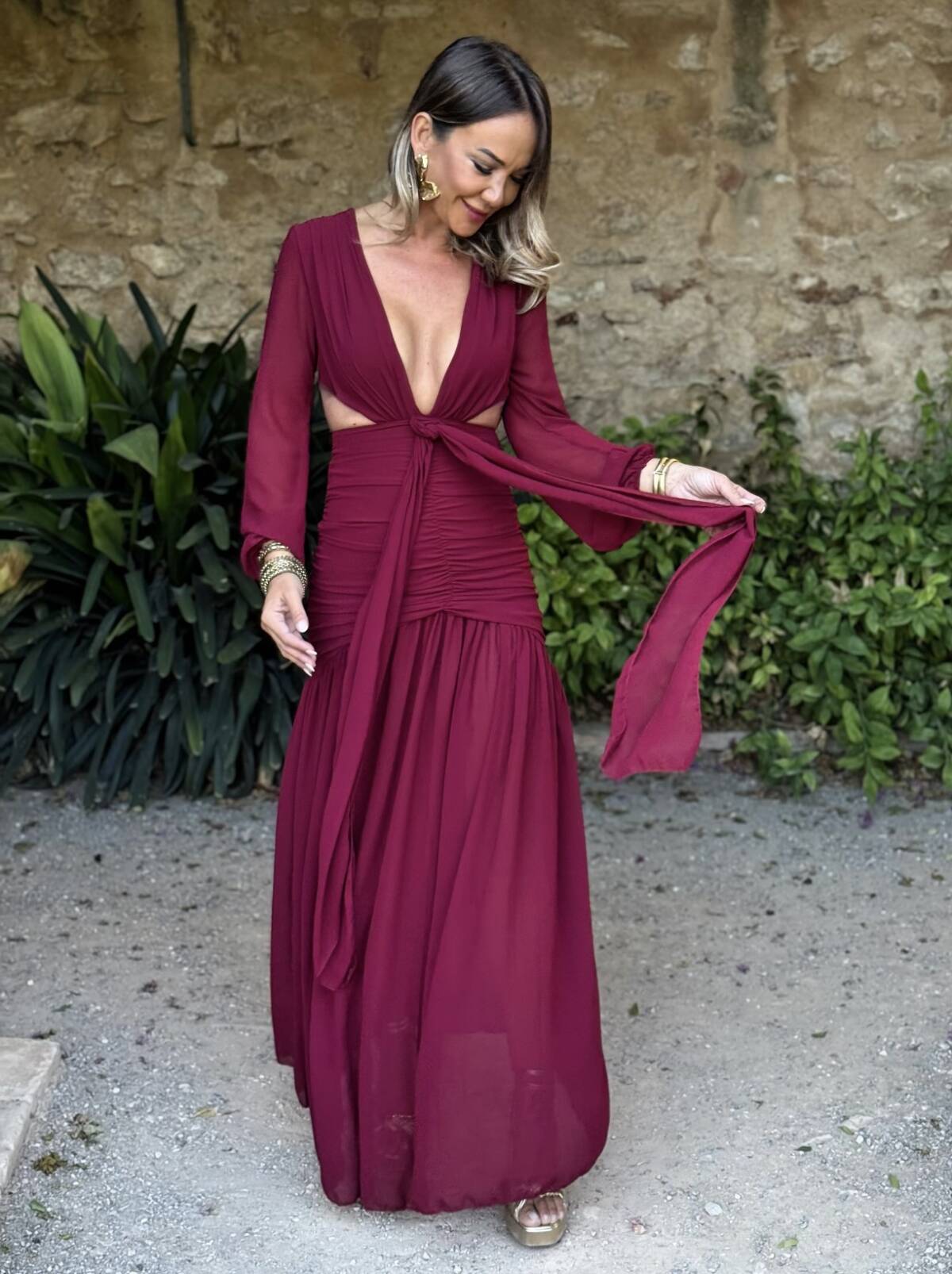 Vestido Maya Vino - Imagen 2