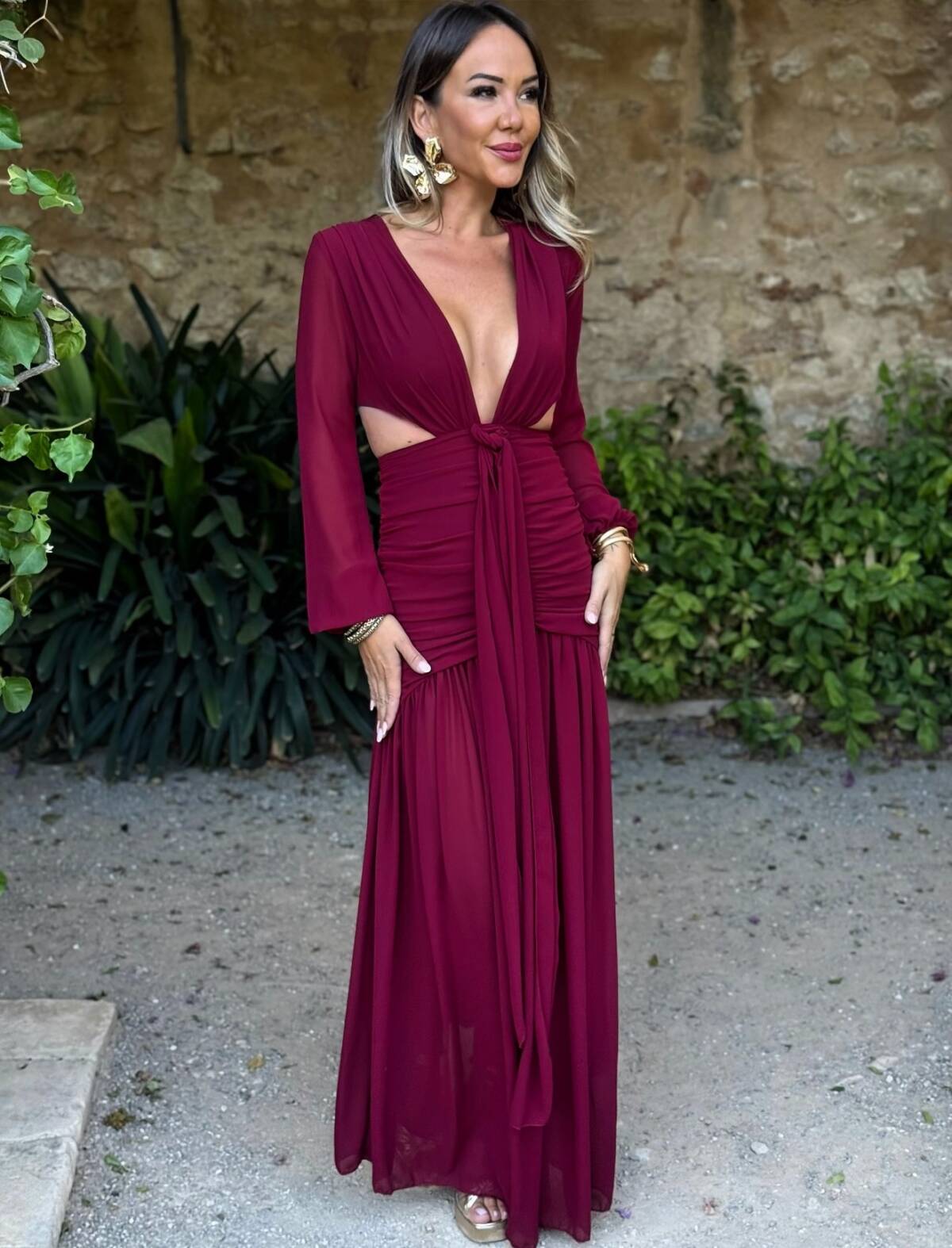 Vestido Maya Vino - Imagen 1