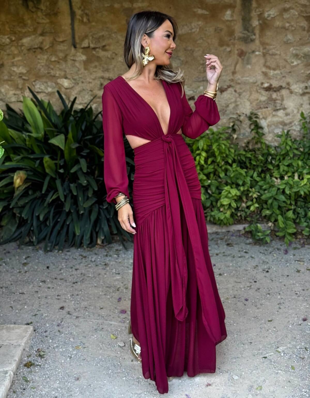 Vestido Maya Vino - Imagen 3