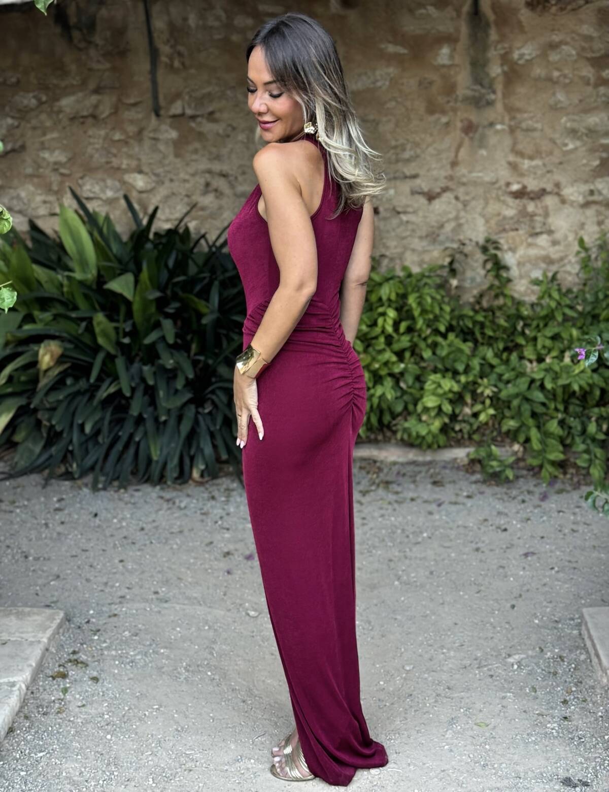 Vestido Tina Vino - Imagen 1