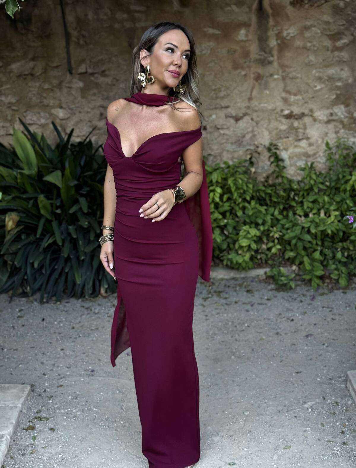 Vestido Irina Vino - Imagen 3