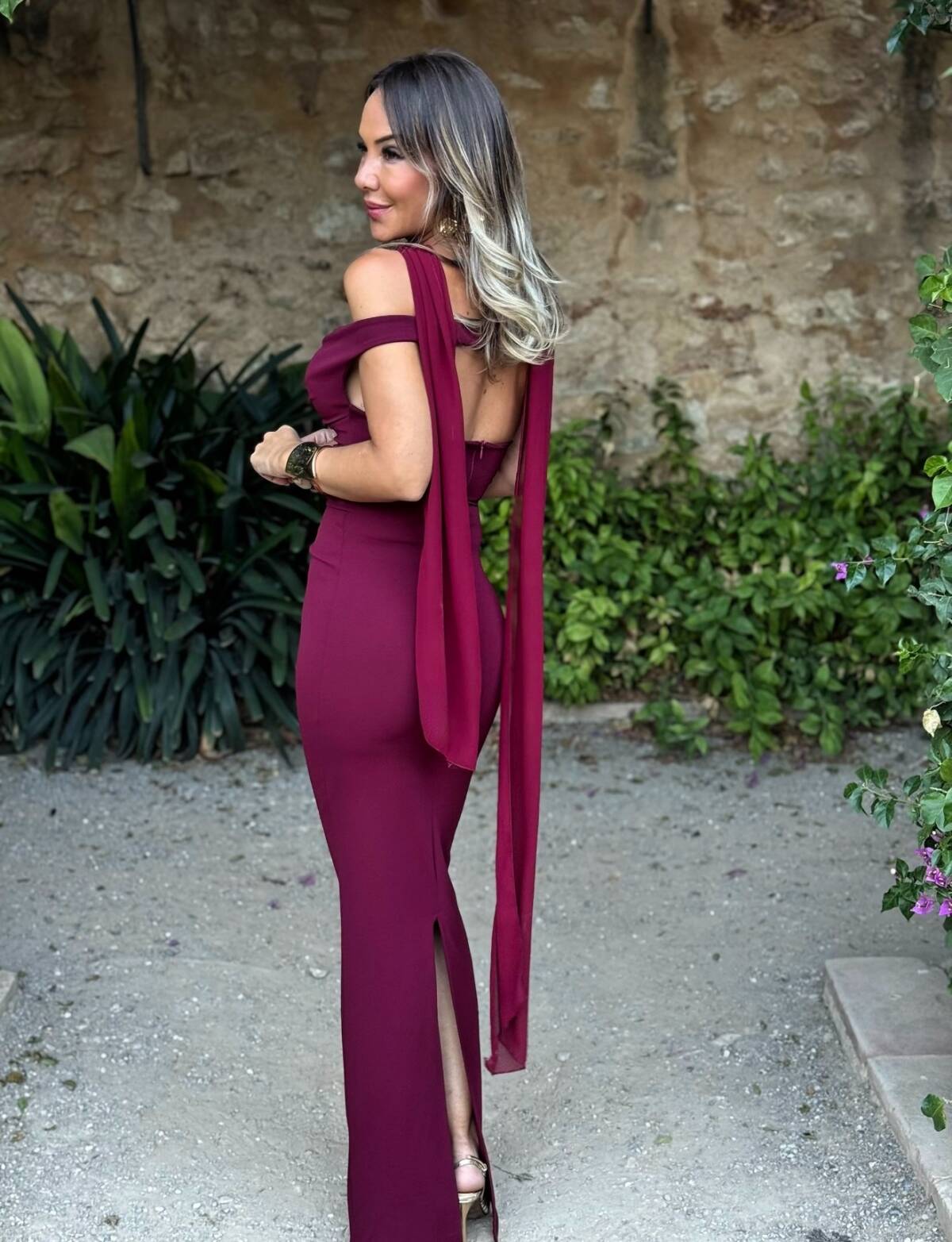 Vestido Irina Vino - Imagen 4