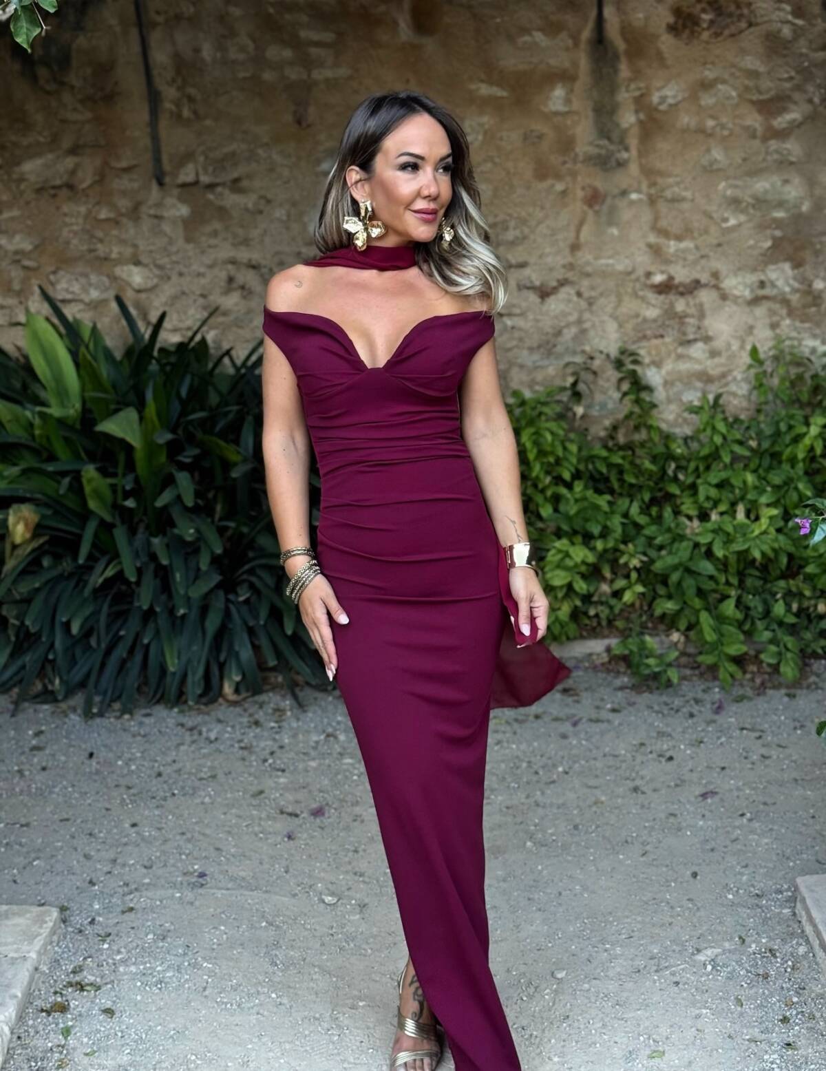 Vestido Irina Vino - Imagen 1