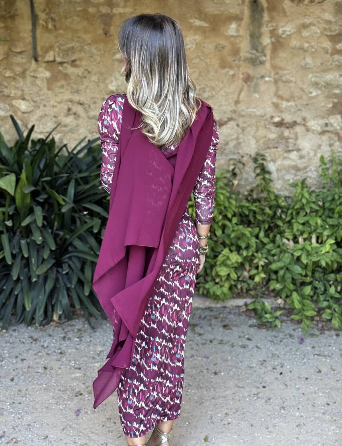 Vestido Blanca Estampado Buganvilla - Imagen 5
