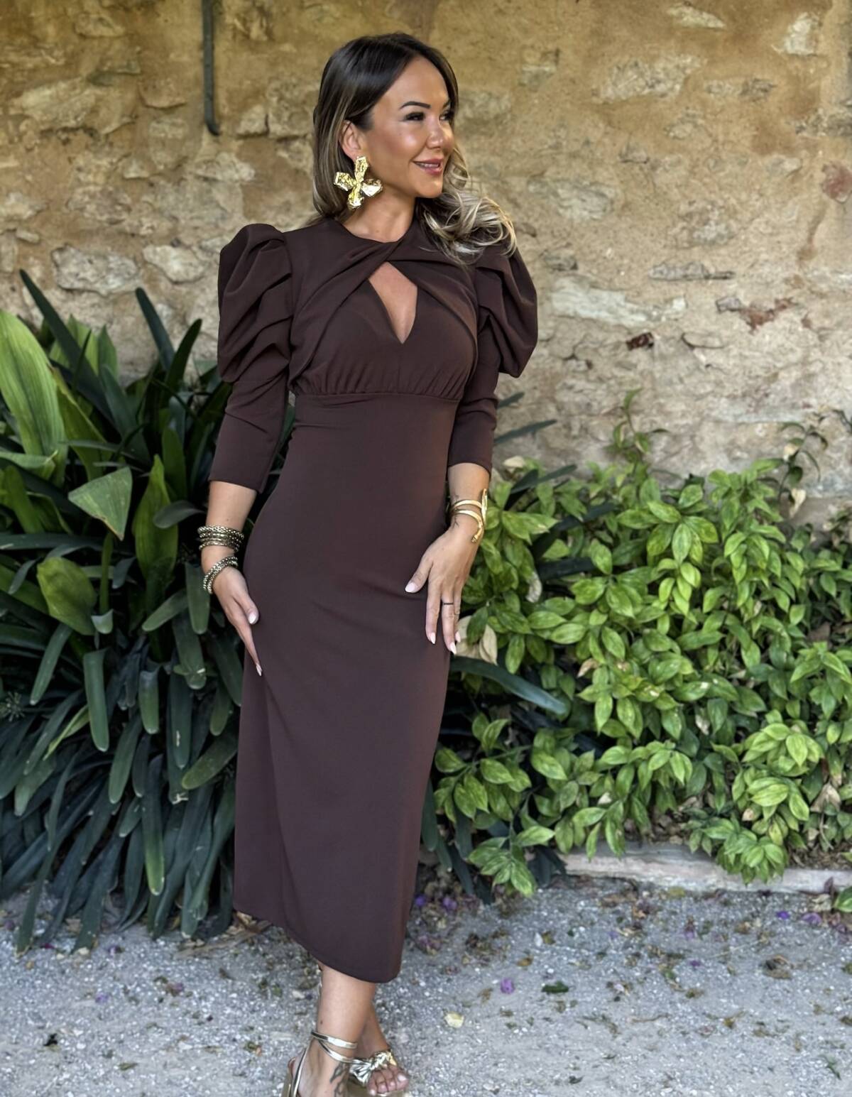 Vestido Laia Marrón - Imagen 1