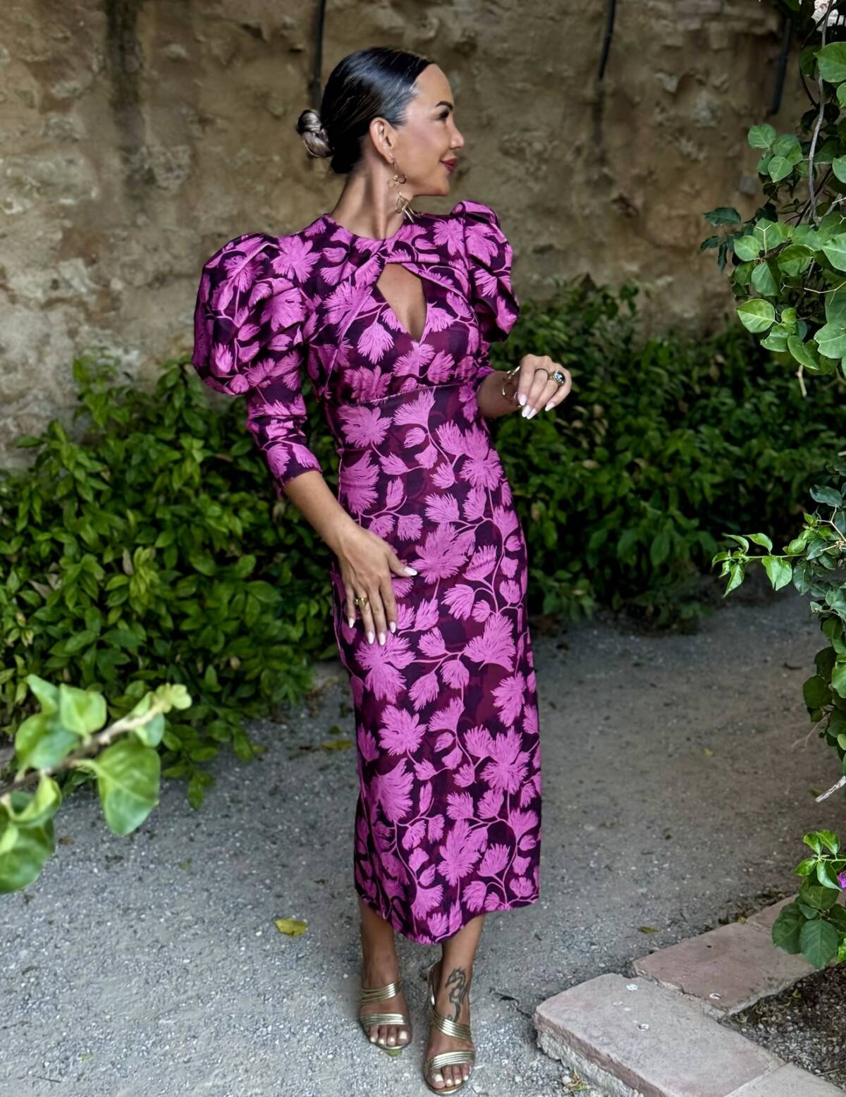 Vestido Laia Estampado Rosa Buganvilla - Imagen 2