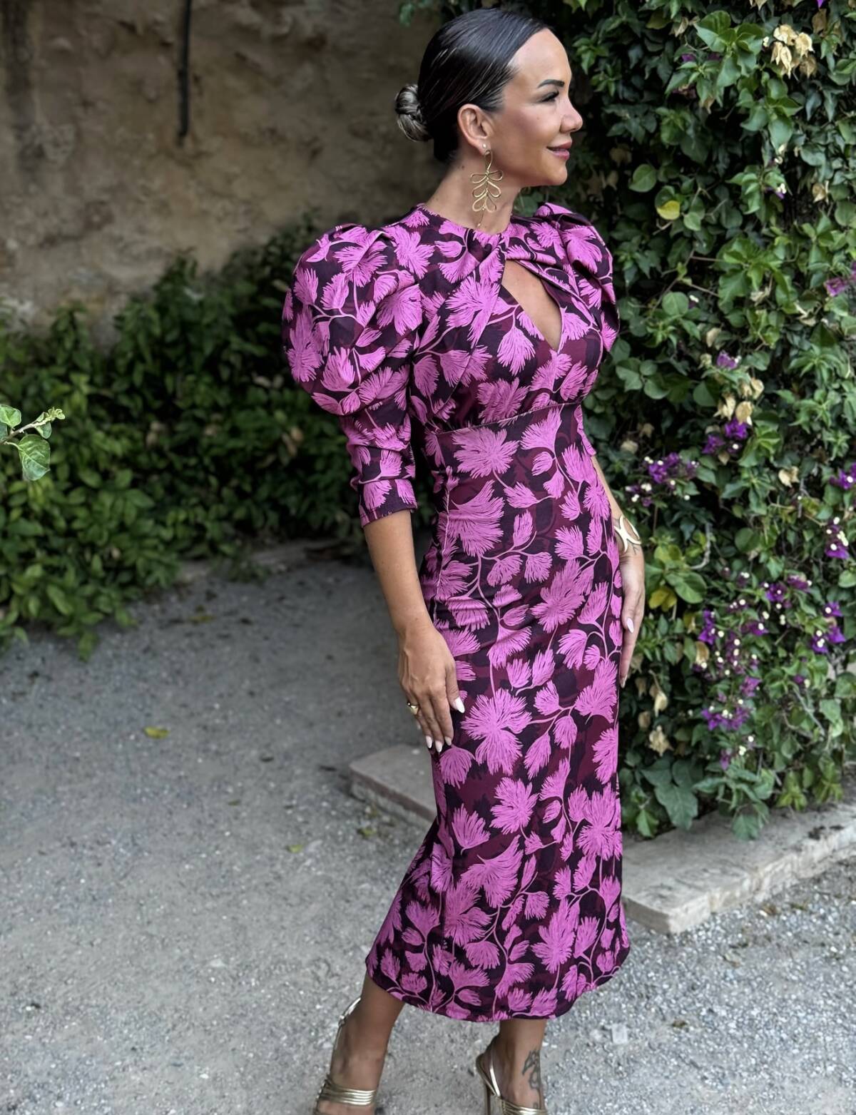 Vestido Laia Estampado Rosa Buganvilla - Imagen 4