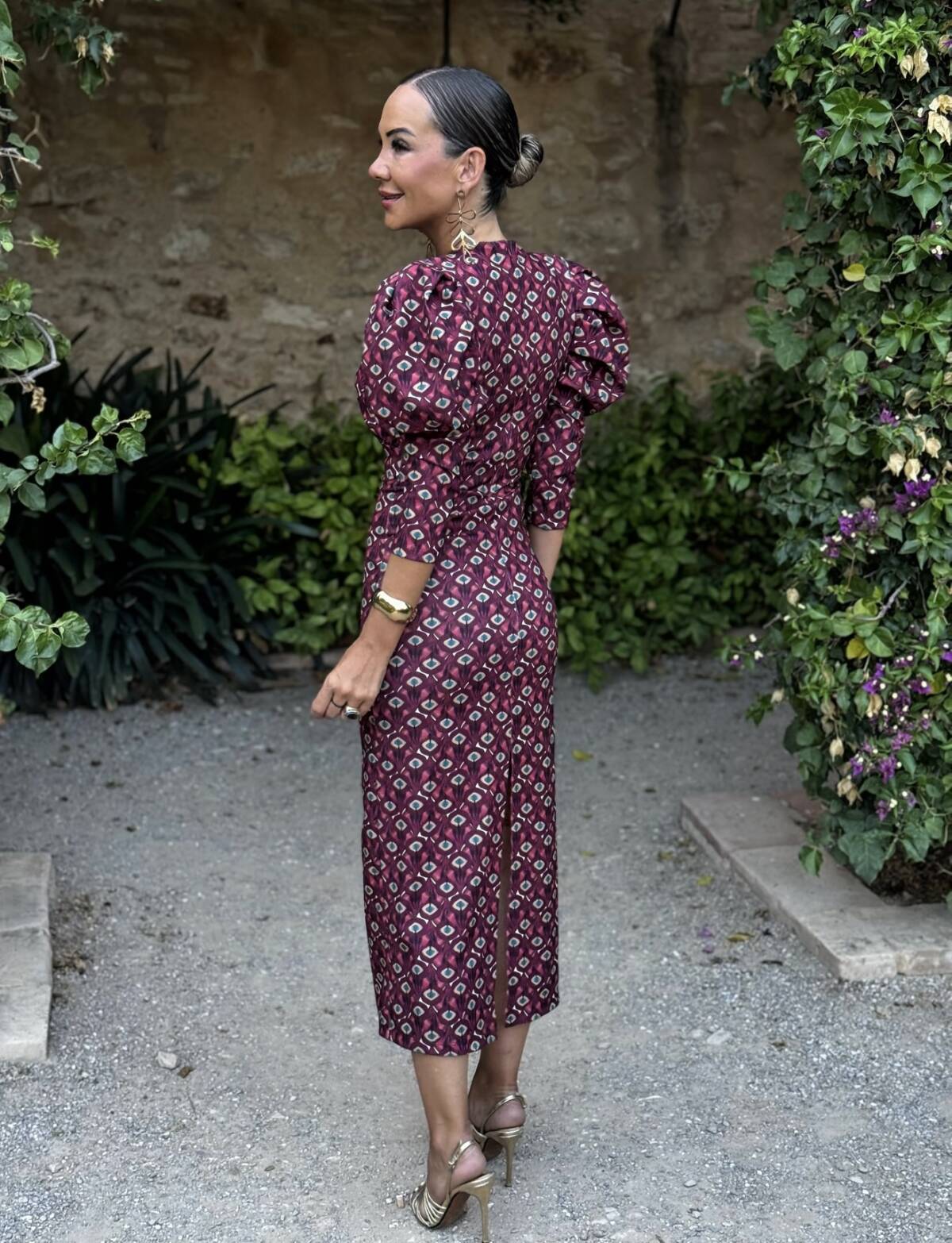 Vestido Laia Estampado Vino - Imagen 2