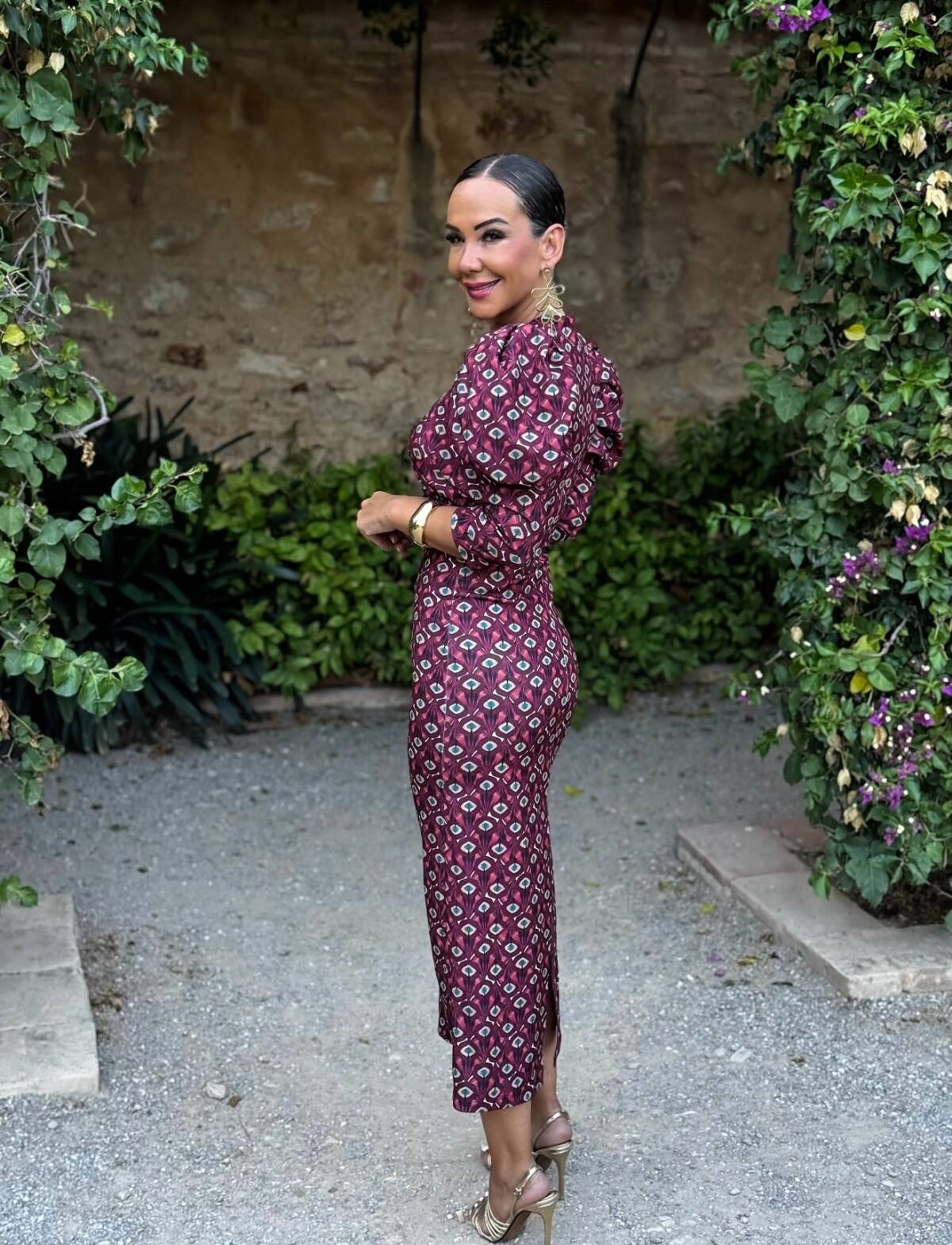 Vestido Laia Estampado Vino - Imagen 7