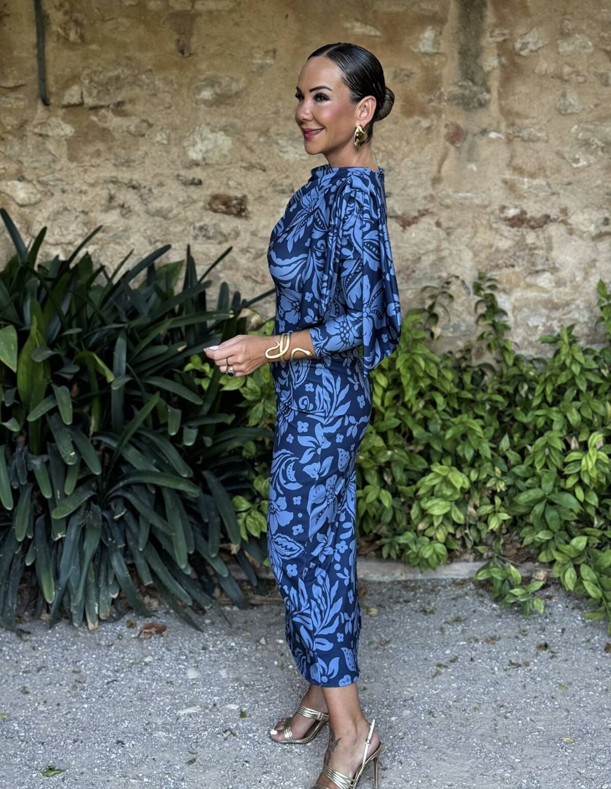 Vestido Lazada Hombro Estampado Marino Azul - Imagen 8