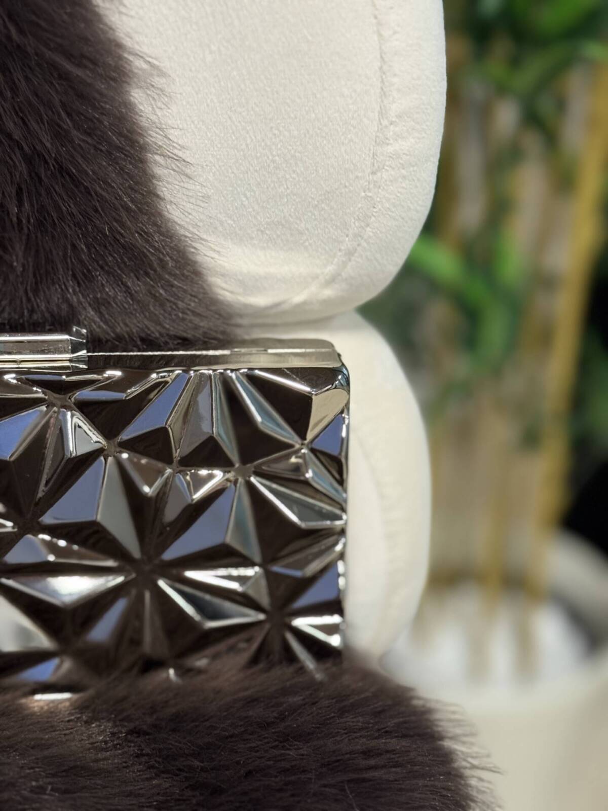 Cartera Rígida Fiesta Plateada Triangulos - Imagen 3