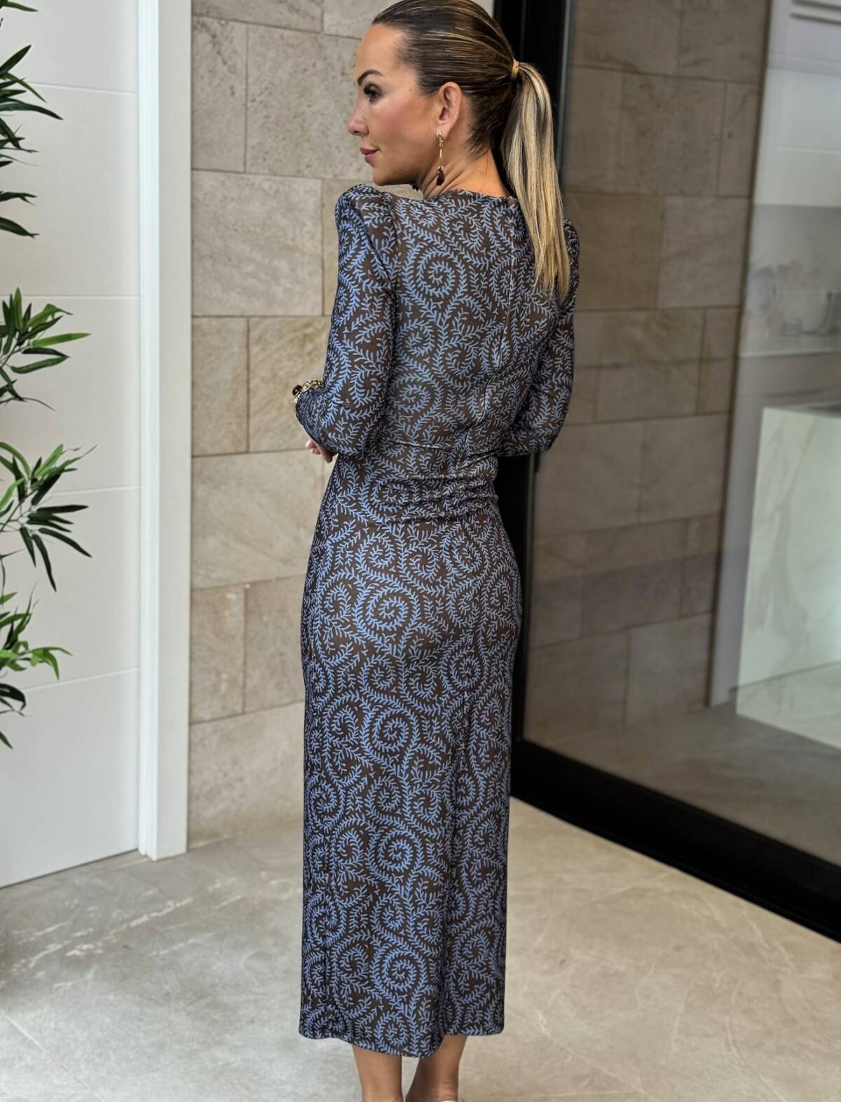 Vestido Bania Estampado Azul - Imagen 4