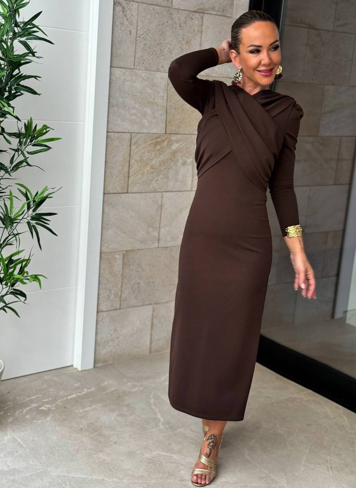 Vestido Bania Marrón - Imagen 2