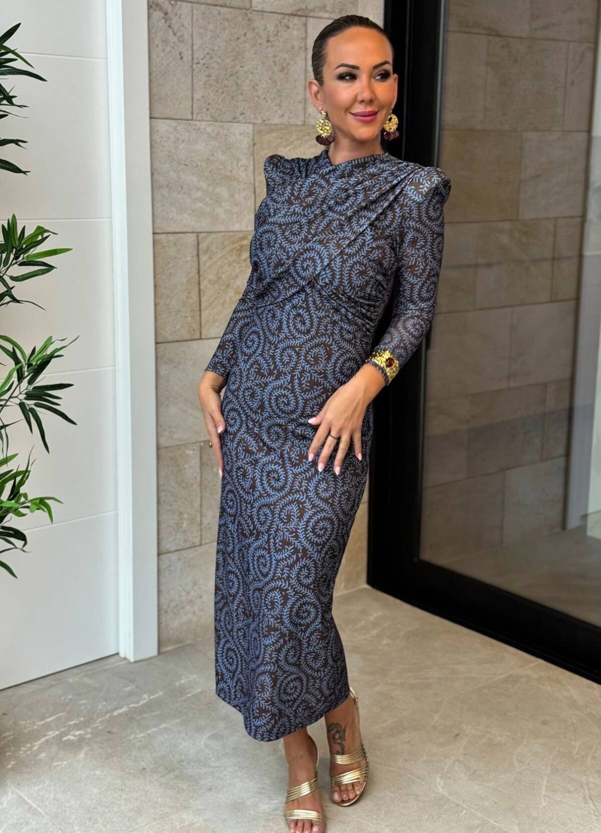 Vestido Bania Estampado Azul - Imagen 3