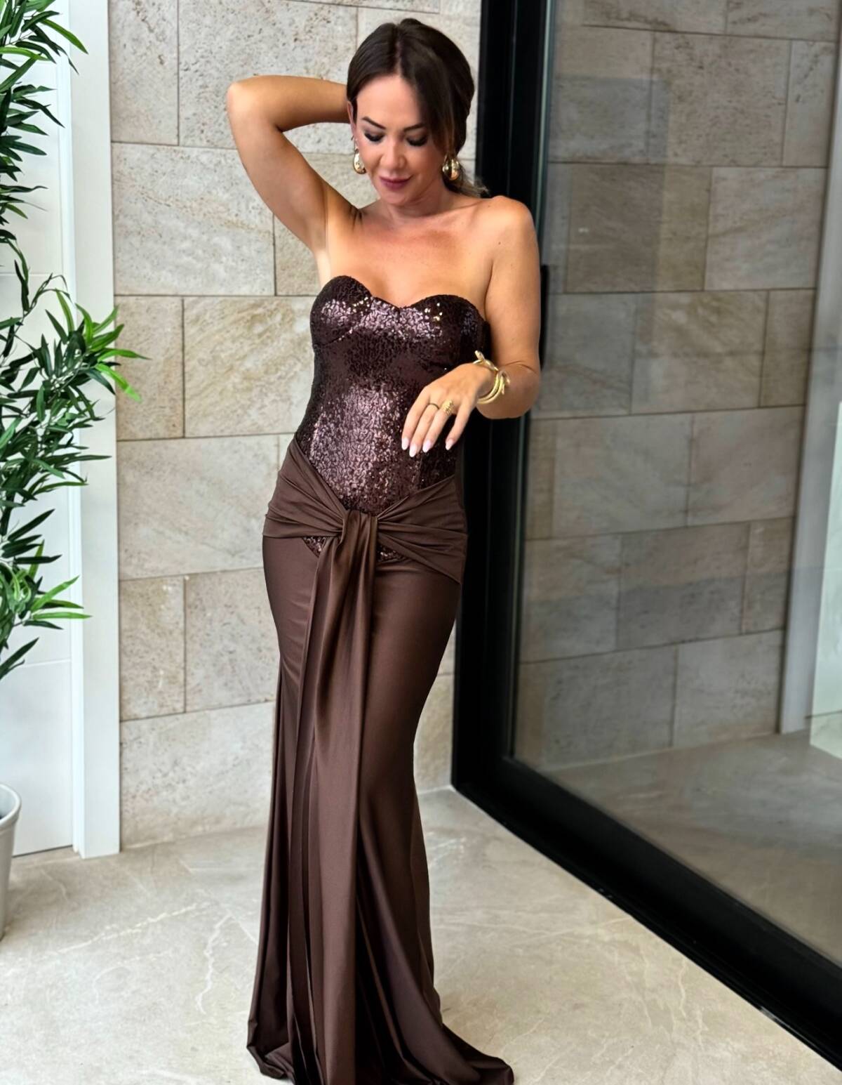 Vestido Ingrid Marrón - Imagen 2