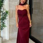 Vestido Nudo Tirante Vino