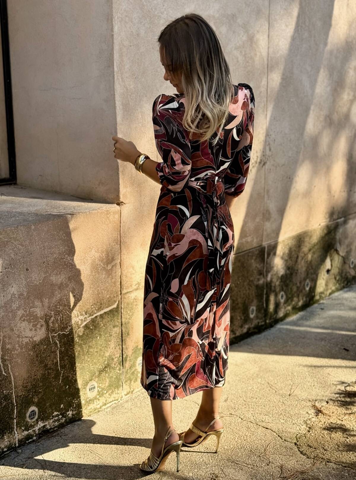 Vestido Mariel Estampado Negro - Imagen 2