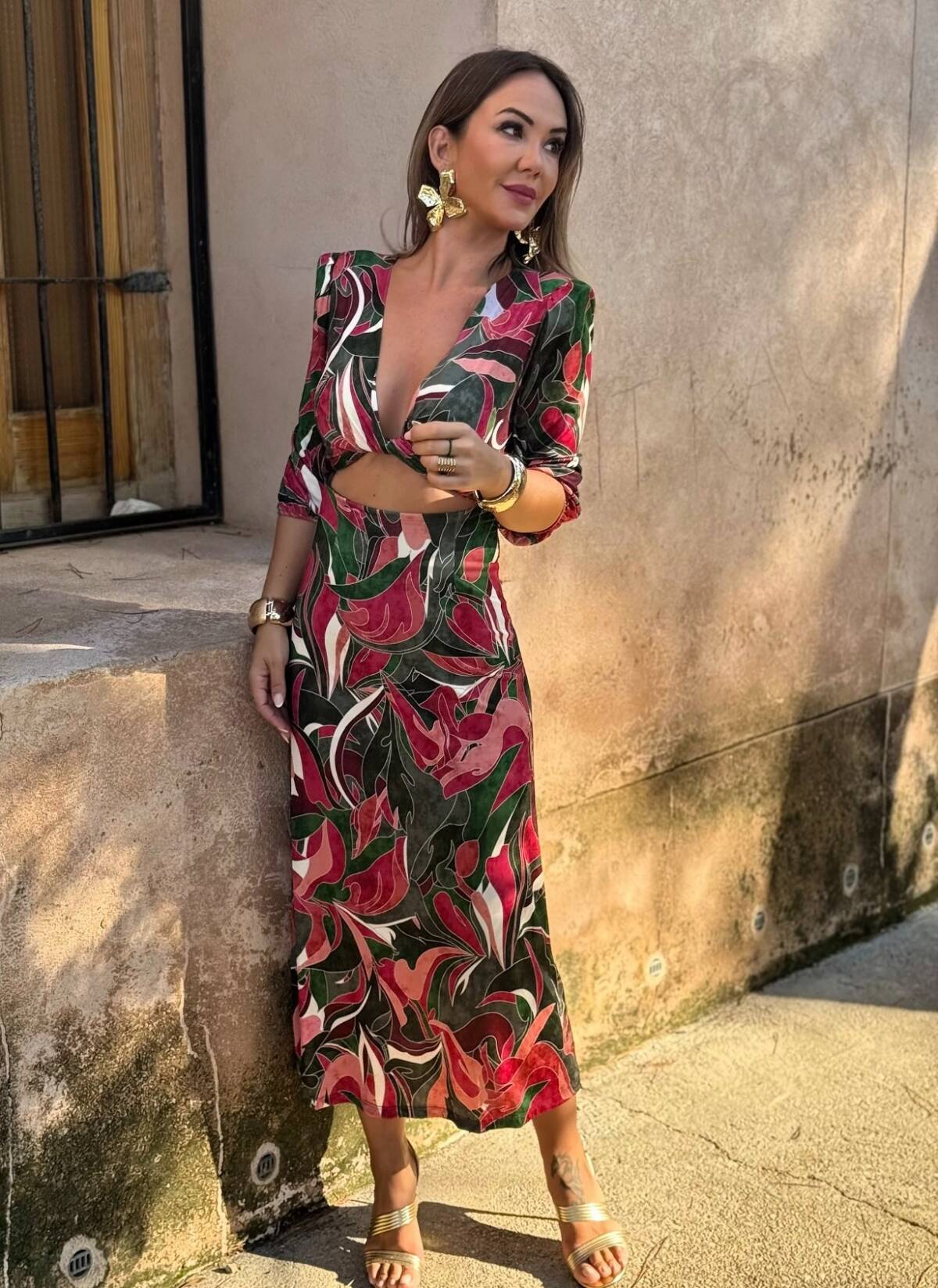 Vestido Mariel Estampado Verde - Imagen 6