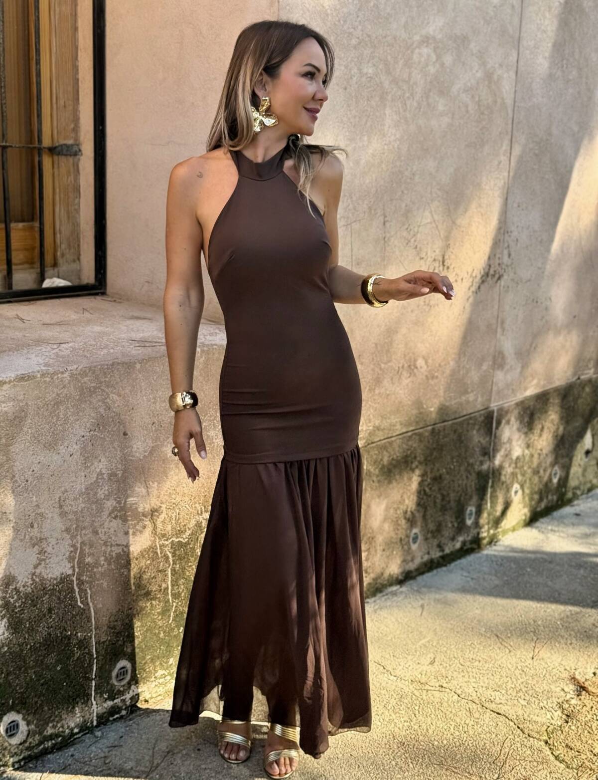 Vestido Nicole Marrón - Imagen 2