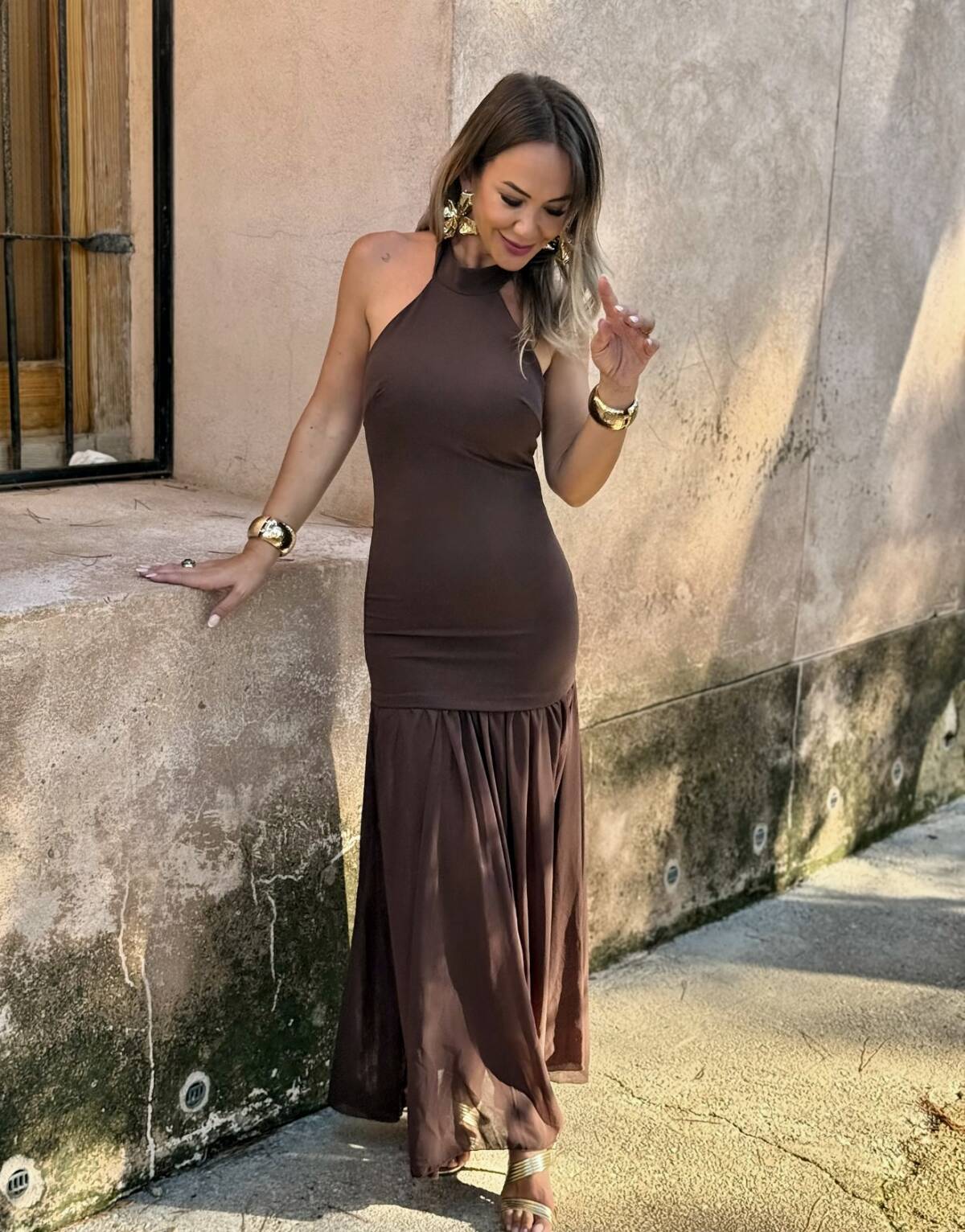 Vestido Nicole Marrón - Imagen 6