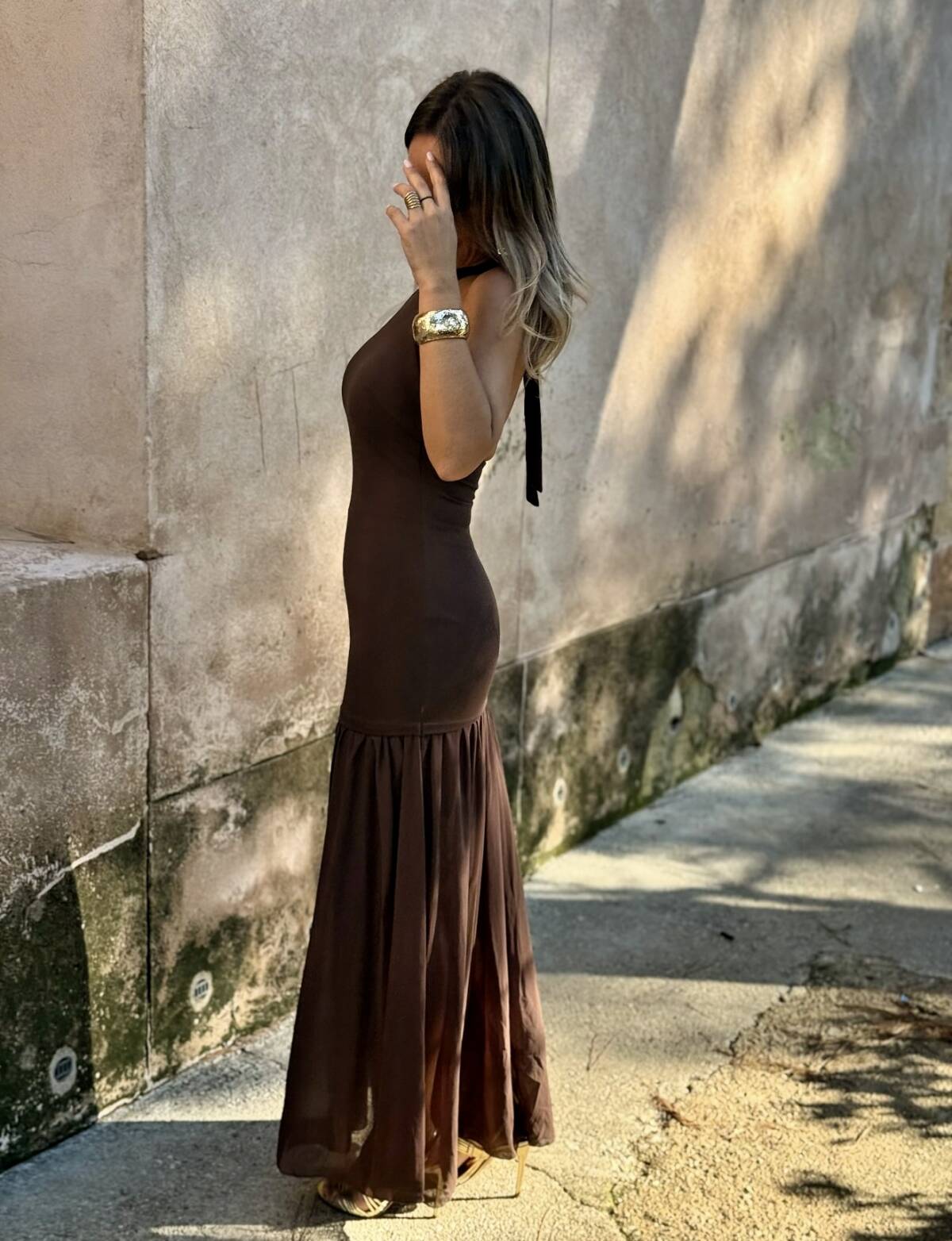 Vestido Nicole Marrón - Imagen 3