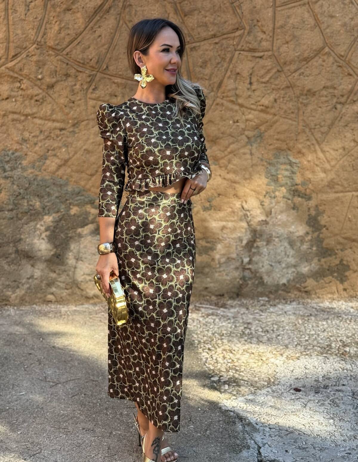 Conjunto Marian Estampado Marrón - Imagen 6