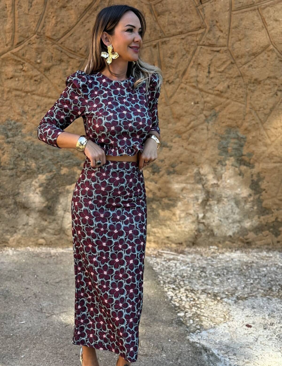 Conjunto Marian Estampado Turquesa - Imagen 3