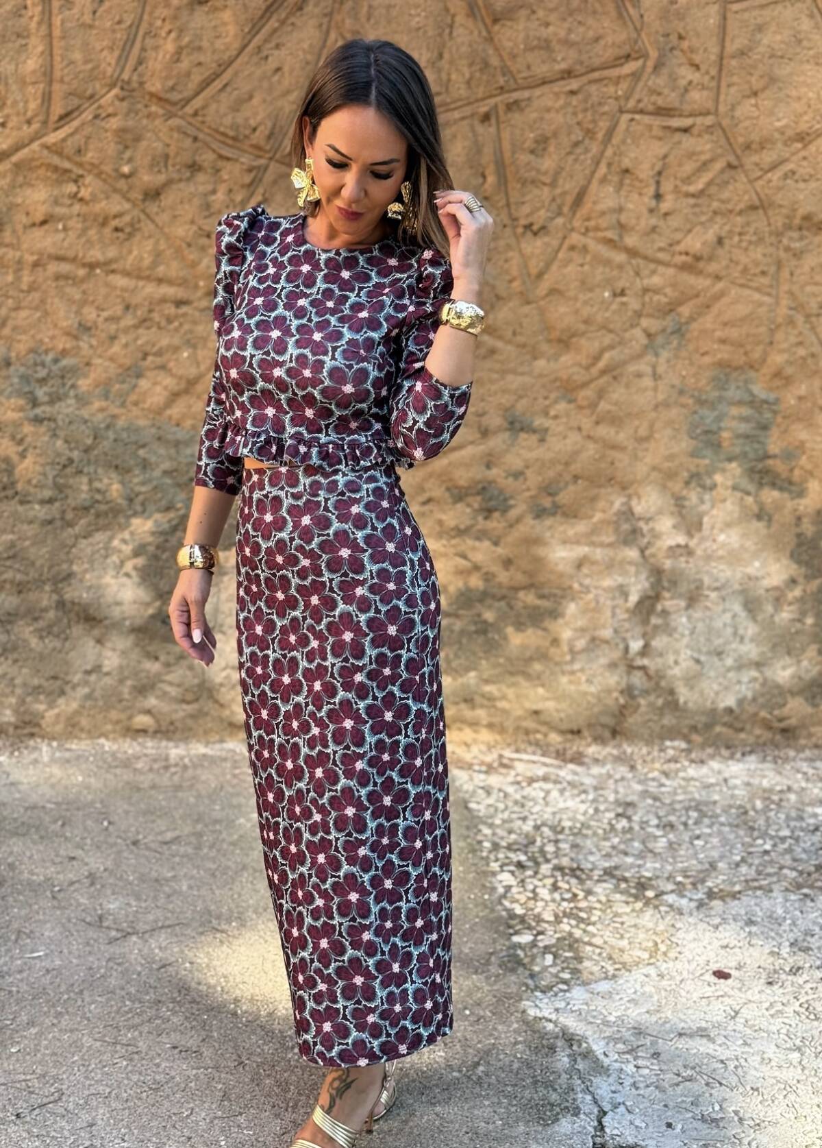 Conjunto Marian Estampado Turquesa - Imagen 5