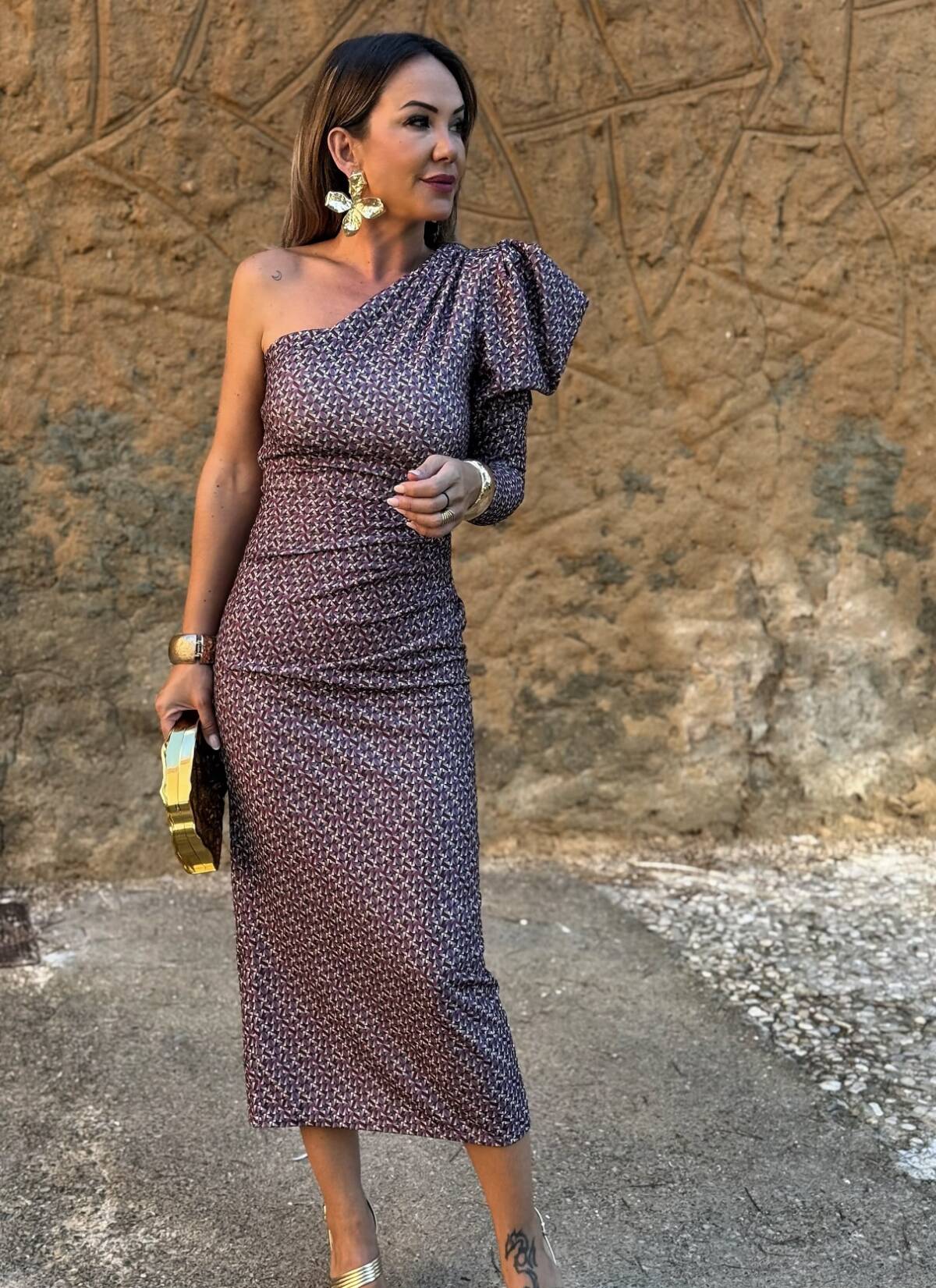 Vestido Laura Estampado Morado - Imagen 4