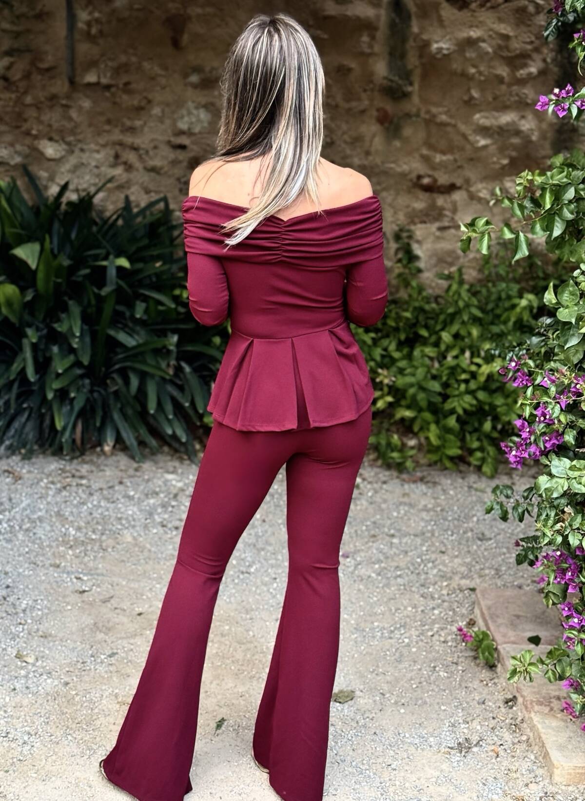 Conjunto Bardot Vino - Imagen 2