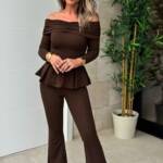 Conjunto Bardot Marrón