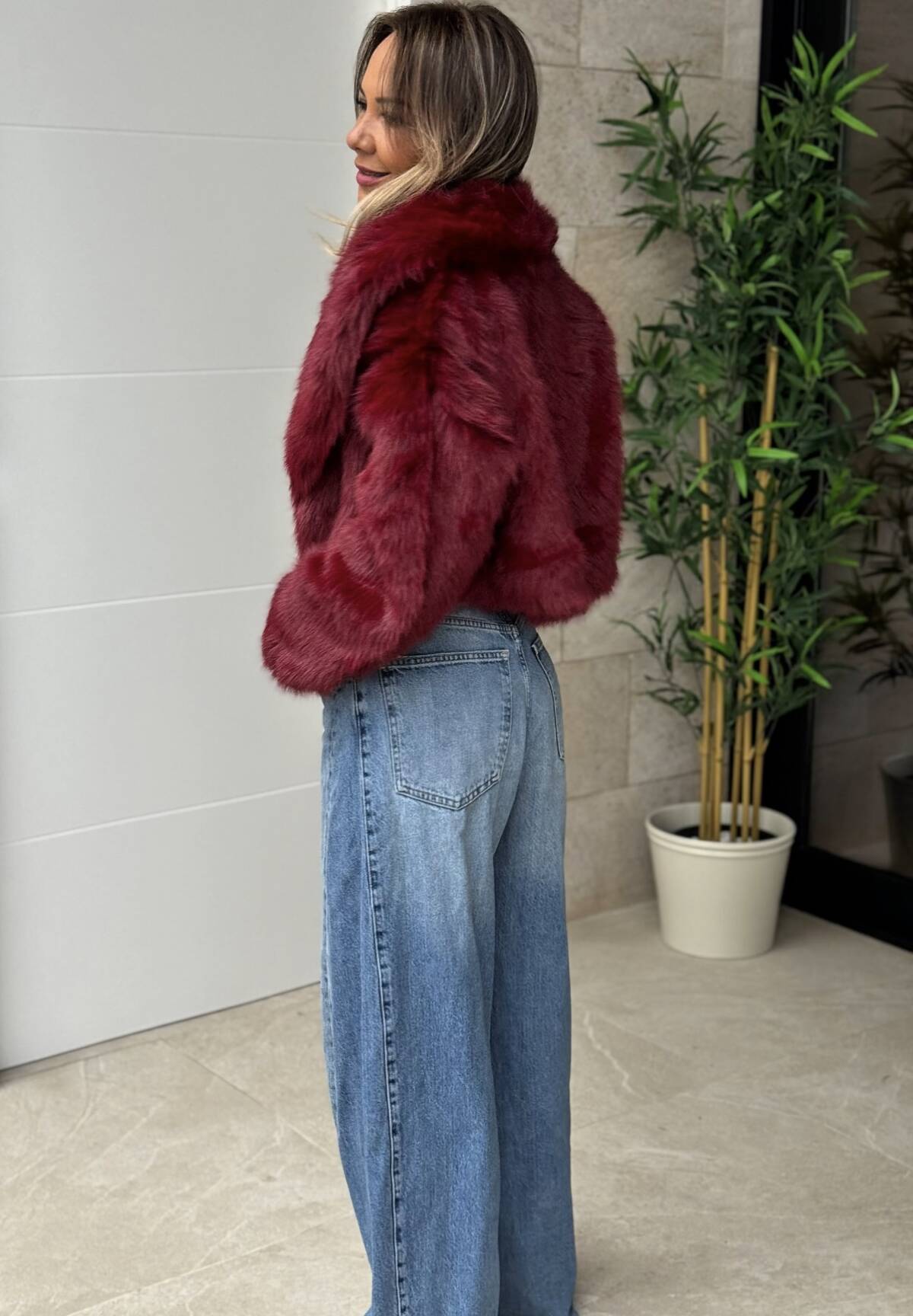 Chaqueta Corta Pelo Vino - Imagen 7