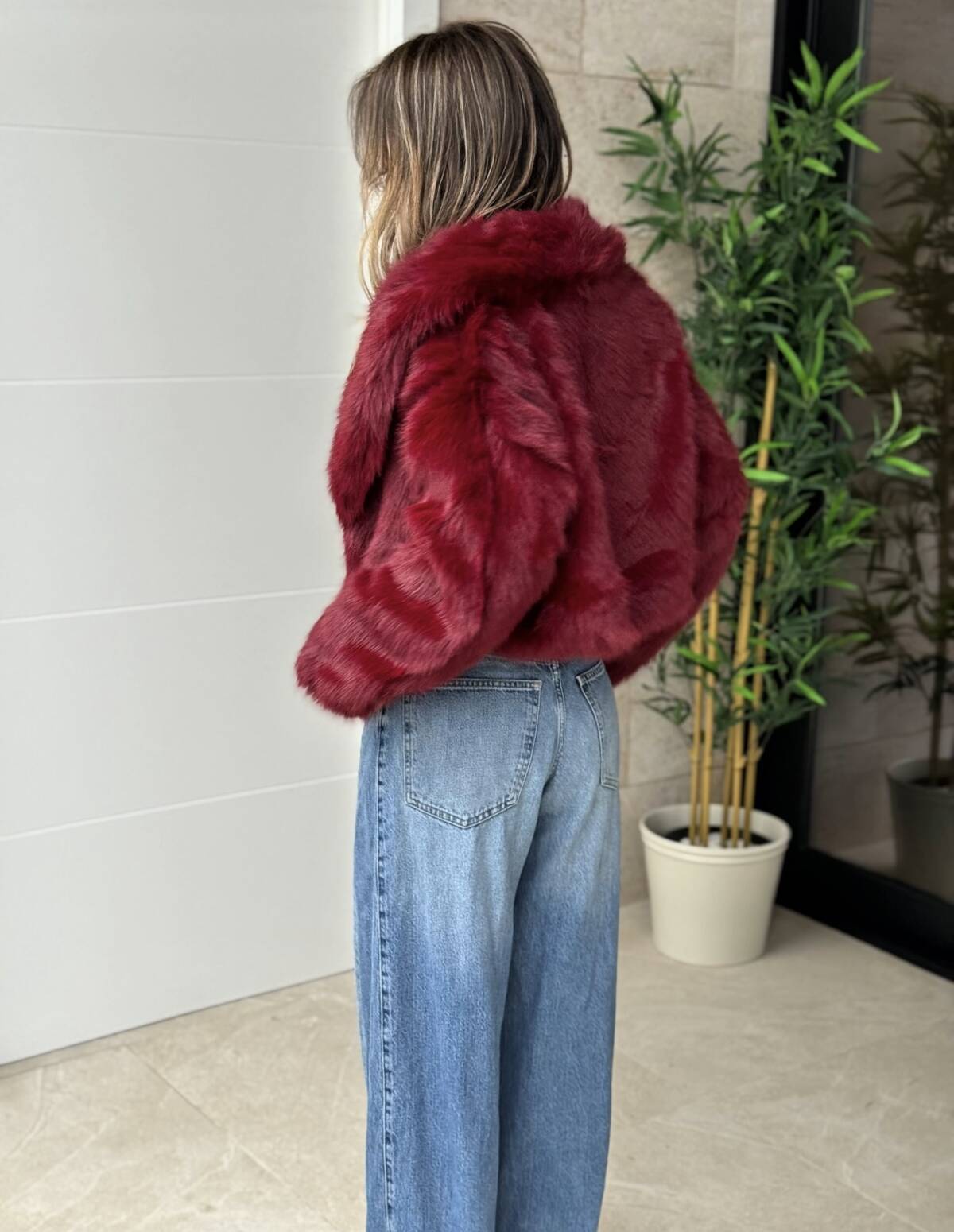 Chaqueta Corta Pelo Vino - Imagen 2